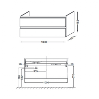 Тумба под раковину Jacob Delafon VOX EB2021-RA-G1C